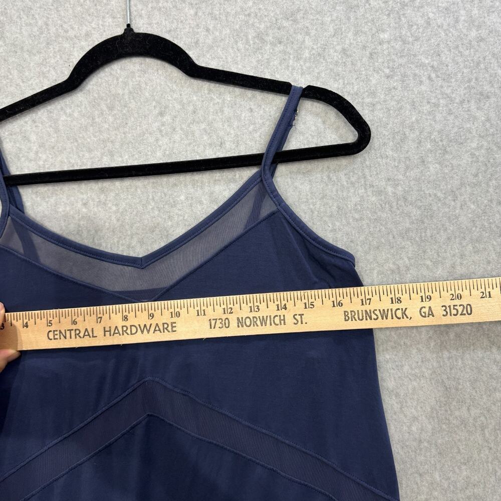 HoneyLove Blisswear Chemise Sz M Navy Blue Shelf Bra V-Neck Mesh Trim Soft - Picture 8 of 10